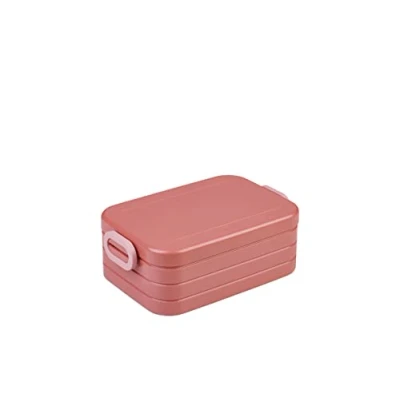Obrázek Mepal Svačinová dóza Midi Krabička na svačinu To Go Lunchbox 2 sendviče nebo 4 plátky chleba Meal Prep Box pro dospělé Essenbox s rozdělením Vivid mauve