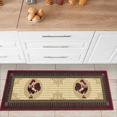 Obrázek Ottomanson Siesta kolekce Kuchyňský kobercový běhoun s gumovou zadní stranou a designem kohoutku, 50 cm x 150 cm, béžový