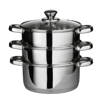 Obrázek Premier Parní hrnec Housewares, ušlechtilá ocel, skleněná poklice, Ø 22 x výška 25 cm, stříbrná