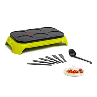 Obrázek Tefal PY5593 Crep&#039;Party Colormania Crêpemaker Deska se 6 palačinkovými ventily Indikátor teploty Thermo Spot vč. špachtlí a naběračky žlutá/černá