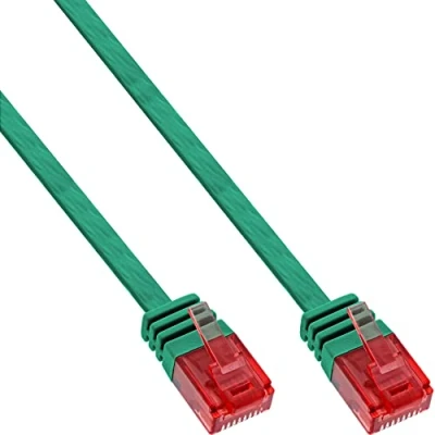 Obrázek InLine 71603G patch kabel plochý, U/UTP, Cat.6, zelený, 3 m