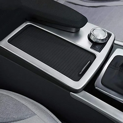 Obrázek DIYUCAR Pro C třídu W204 2008 2014 Auto ABS matná stříbrná středová konzola držák nápojů obložení rámu