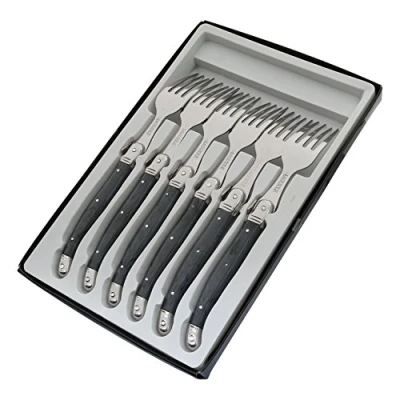 Obrázek Pradel Excellence Laguiole Box mit 6 Gabeln, Edelstahl, grau marmoriert, 25.7 x 16.7 2 cm,