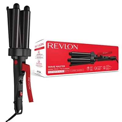 Obrázek Revlon Kulma Hair Tools Wave Master Jumbo (design se třemi stylingovými deskami Jumbo, turmalínová keramická vrstva, 30 nastavení teploty až do 190 C) RVIR3056UKE