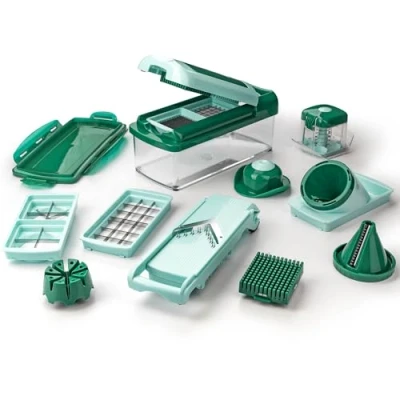Obrázek Genius Nicer Dicer Fusion Smart Julietti Máta zelená 16 kusů Všechno na míru Tření Julienne Spirály Plánování Kostky Řezací zařízení Známé z televize NOVÝ
