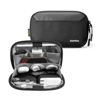 Obrázek tomtoc Kabelový organizér taška na kabely, elektronika Tech Pouch Laptop příslušenství, kompaktní Cable Bag pro nabíječku mobilu, nabíjecí kabel, pevný disk, adaptér, SD karty