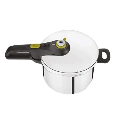 Obrázek Tefal P2530737 Secure 5 Neo tlakový hrnec 6 l ušlechtilá ocel, 2stupňový regulátor vaření vysoce kvalitní stříbrný/zelený