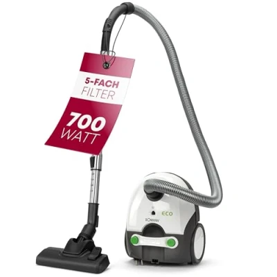 Obrázek Bomann® podlahový vysavač s energeticky úsporným 700 W 5násobným mikrofiltračním systémem se sáčkem přepínatelný kartáč a kartáčová/štěrbinová hubice BS 9019 CB N,