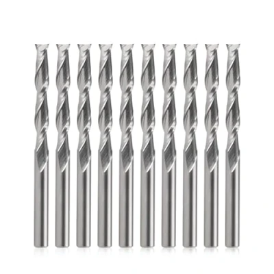 Obrázek EU_HOZLY 3. 175 x 22 mm dvě flétny VHM Micro End frézka CNC dřevo gravírovací nástroje spirálový router bity balení s 10