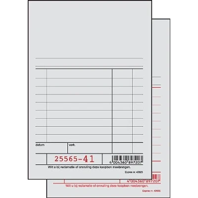 Obrázek SIGEL Expres 40925 pokladní lok, grijs, číslovaný, modrý papír holandský blok 10 x 16 cm, kusů á 2 50 listů