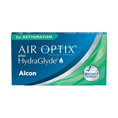 Obrázek Air Optix plus HydraGlyde for Astigmatism měsíční čočky měkké, 3 kusy, BC 8,7 mm, DIA 14,5 CYL 0,75, osa 160, 7. 0 dioptrií