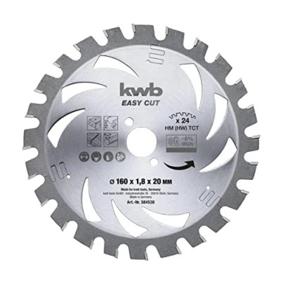 Obrázek kwb pilový kotouč 160 x 20 mm, Made in Germany, lehký chod, speciálně pro akkumašiny, univerzální list např. kovy, dřevo a plasty