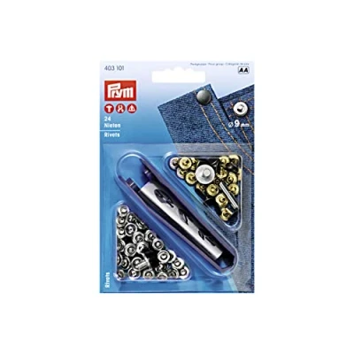 Obrázek Prym 403101 nýty mosaz 9 mm stříbrné/staré, kov