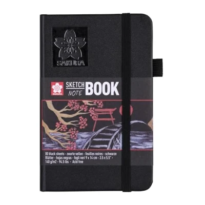 Obrázek SAKURA Skizzenbuch/Notizbuch, 90 x 140 mm, schwarz