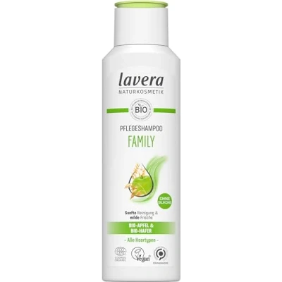 Obrázek lavera Pečující šampon Family bez silikonů setrvačný objem &amp; posílené vlasy veganský přírodní kosmetika 250 ml