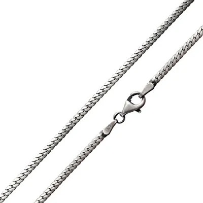 Obrázek MATERIA 925 stříbrný pancéřový řetízek pánský dámský plochý 2 mm v 40 45 50 55 60 70 cm starožitný černěný pouzdře, Kov, Bez drahokamu