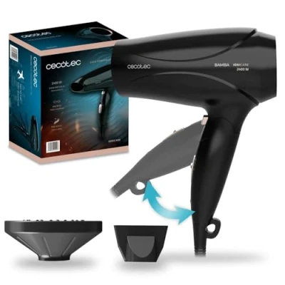 Obrázek Cecotec Ionic vysoušeč vlasů s difuzérem Bamba IoniCare 5450 Power &amp; Go Pro Ice, výkon 2400 W, přesná tryska, difuzér se skutečnými ionty a velkým průtokem. (bronz)