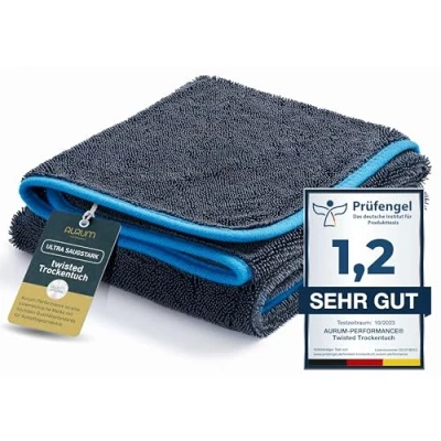 Obrázek Aurum Performance® Hadřík na sušení pro profesionální péči o auto s extrémní sací silou vysoká absorpční kapacita díky speciálnímu mikrovláknu a enormní velikosti 90 x 60 cm