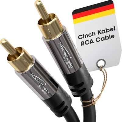 Obrázek KabelDirekt Digitální koaxiální a subwoofer kabel (1 cinch konektor na 1 konektor) řada PRO Series