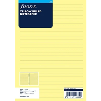 Obrázek Filofax 343010 Poznámkový papír A5, linkovaný, žlutý