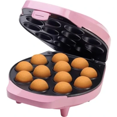 Obrázek Bestron Cake Pop Maker v retro designu, včetně Butler, vidličky a 12 tyčinek, 700 W, barva: růžová