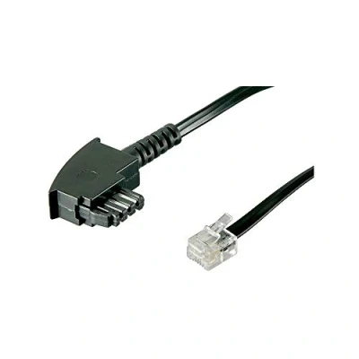 Obrázek Goobay 50236 telefonní kabel, připojovací TAE F konektor na RJ11 (6P4C), černý, 3 m