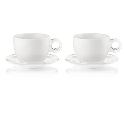Obrázek Guzzini Gocce, 2 Frühstückstassen mit Untertassen Transparent, 34,5 x 23 h12,5 cm 480 cc 27750000, Durchsichtig