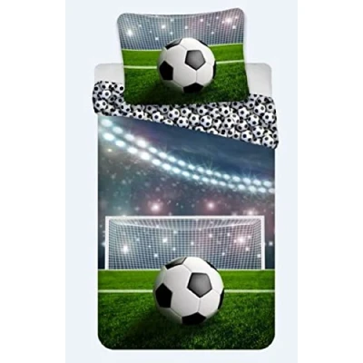 Obrázek BrandMac Ložní prádlo fotbal povlak na polštář 80 x cm a povlečení 135 200 cm, 100% bavlna