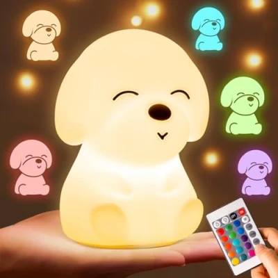 Obrázek One Fire noční světlo pro děti, Kawaii 16 barev, LED na kojení stmívatelné, akumulátor 1200 mAh lampa &amp; časování dětské světlo, silikon stolek