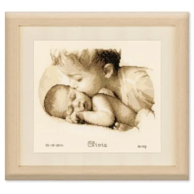 Obrázek Vervaco Balení s křížovým vyšíváním od Bruderliebe Aida k vypočítání, bílá, 27 x 21 0,3 cm