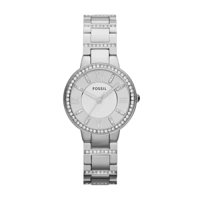 Obrázek Fossil Dámské hodinky Virginie, velikost pouzdra 30 mm, quartzový strojek, pásek z ušlechtilé oceli, stříbrná, Klasické