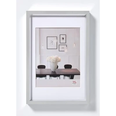 Obrázek walther design Rámeček stříbrný 18 x 24 cm s paspartou, Steel Style plastový rám ES824S
