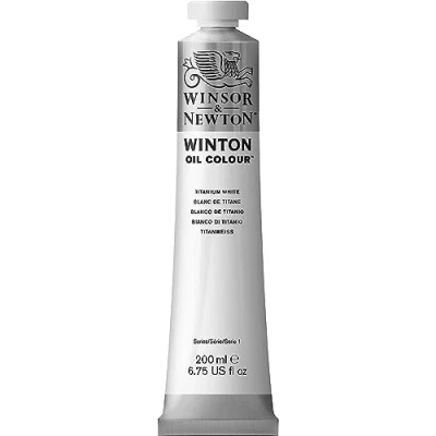 Obrázek Winsor &amp; Newton 8840010 Winton, jemná kvalitní olejová barva tuba 200 ml s rovnoměrnou konzistencí, odolná vůči světlu, vysoká krycí síla, bohatá na barevné pigmenty titanová bílá
