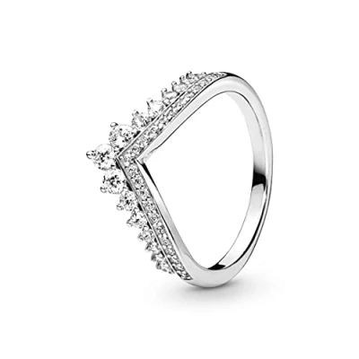 Obrázek PANDORA Wishbone Ring Princezna Tiara, sterlingové Stříbro, s čirými kubickými zirkony, Kubická zirkonie