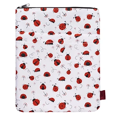 Obrázek LParkin Obal na knihu pro milovníky knih, chránič knih kapesníky, pratelná látka, obaly knihy se zipem, velikost M, 27,9 x 22,6 cm, červená, moderní