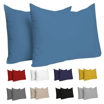 Obrázek Dreamzie povlak na polštář 30 x 50 (sada se 2) 100% žerzejová bavlna 150 g/m2 modrý cm odolný a hypoalergenní