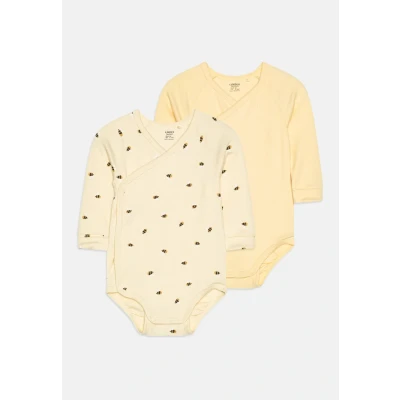 Obrázek Lindex WRAP Newborn 2 PACK Body pro děti, Velikost: 44, Light dusty yellow