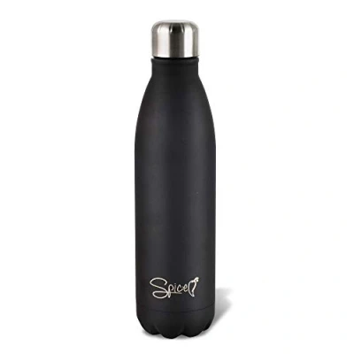 Obrázek Spice Isolierflasche aus Edelstahl, Vakuumisolierung mit doppelwandiger Wasser und Drink 500 ml, BPA frei, für Erwachsene Kinder, Studenten, Schwarz, m