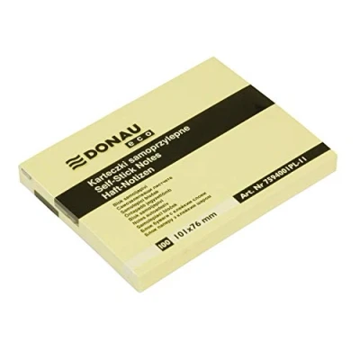 Obrázek DONAU 7594001PL 11 Eco kostky poznámkové lístky žluté samolepicí Sticky Notes 51 x 76 mm, 1 100 listů do kanceláře školy