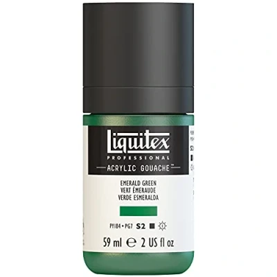 Obrázek Liquitex Akrylový kvaš Professional 2059450, akrylová barva s kvašovými vlastnostmi, stálá na světle, voděodolná, 59 ml dávkovací láhev smaragdově zelená