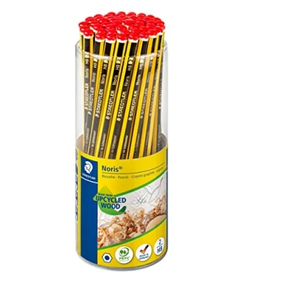 Obrázek STAEDTLER Tužka Noris 120, Made from Upcycled Wood, protiskluzový měkký povrch, vysoká pevnost v knize, kvalita in Germany, 50 kusů balení na návnady, stupeň tvrdosti HB, 120 KP50