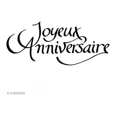Obrázek Artemio Joyeux Anniversaire Stempel, Holz, schwarz, 3,7 x 2,5 7,4 cm