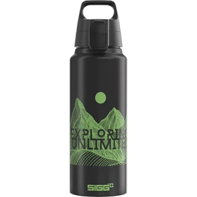 Obrázek SIGG láhev na vodu WMB ONE Pathfinder Black (1,0 l), bez škodlivých látek a nepropustná pití, lehká pírková z hliníku, Made in Switzerland