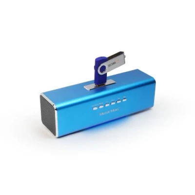 Obrázek Zvuková stanice MA od Musicman, stereo reproduktor s integrovanými bateriemi (MP3 přehrávač, rádio, slot pro microSD kartu, USB Slot) modrá
