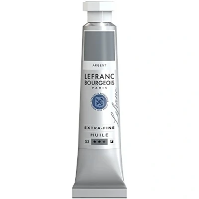 Obrázek Lefranc Bourgeois 405030 extra jemná olejová barva v umělecké kvalitě z vysoce kvalitních pigmentů, živé barvy, vysoká světlostálost, 20ml tuba stříbrná