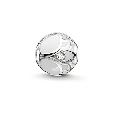 Obrázek Thomas Sabo Dámský korálek lotosový květ Karma Beads 925 Sterlingové stříbro K0205 041 14, stříbro, zirkony.