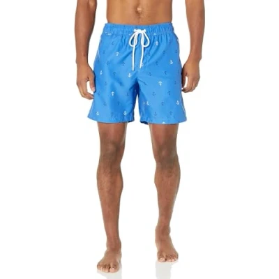Obrázek Amazon Essentials Herren Badehose, Schnell Trocknend, 18 cm, Blau Ankermuster, L