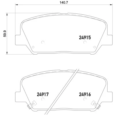 Obrázek Brembo P30065 Přední brzdové destičky, počet 4