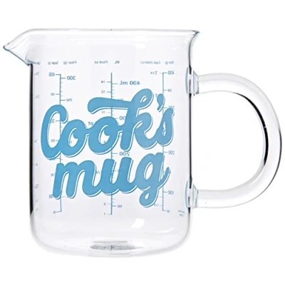 Obrázek Thumbs Up COOKSMUG Tasse Cooks Messbecher 500 ml mit Skala, Keramik, durchsichtig, 12.5 x 11.5 9 cm