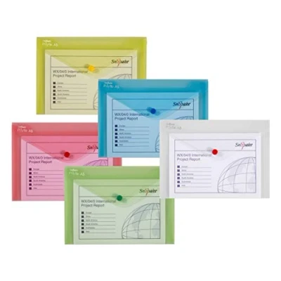 Obrázek Snopake Polyfile Classic Wallet soubor polypropylen A5 Assorted Ref. 11395 [Pack 5] tříděný